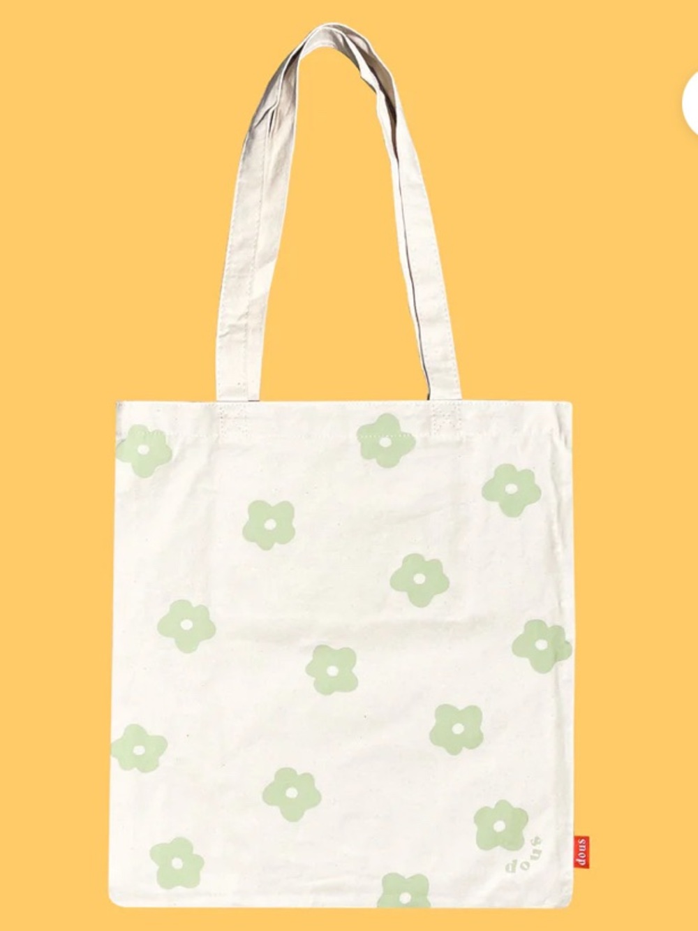 NEW dous sage green flower power tote bag